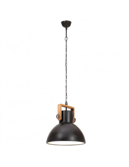 Lampada a Sospensione Industriale 25 W Nera Rotonda 40 cm E27