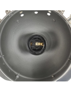 Lampada a Treppiede a Pavimento Nera in Legno di Mango 97 cm