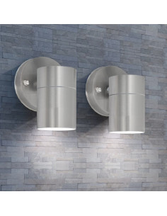 Lampada da Parete Esterno 2 pz Acciaio Inox Proiezione Basso