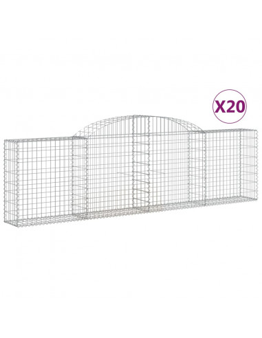Cesti Gabbioni ad Arco 20 pz 300x30x80/100 cm Ferro Zincato