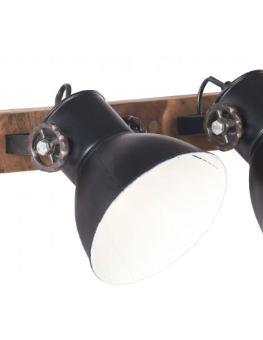 Lampada da Parete in Stile Industriale Nera 65x25 cm E27