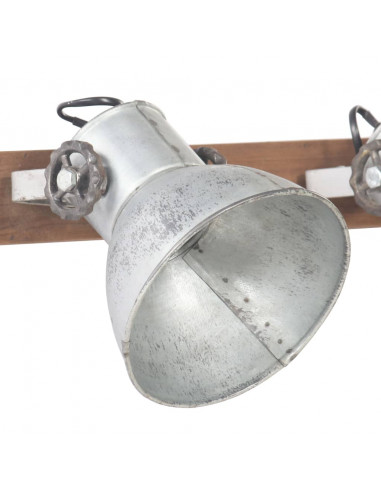 Lampada da Parete Stile Industriale Argento 90x25 cm E27