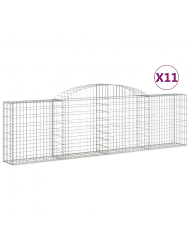 Cesti Gabbioni ad Arco 11 pz 300x30x80/100 cm Ferro Zincato