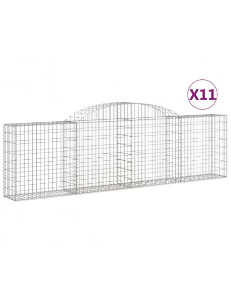 Cesti Gabbioni ad Arco 11 pz 300x30x80/100 cm Ferro Zincato