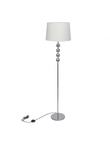 Lampada da Pavimento Supporto Alto Decorazione a 4 Sfere Bianca