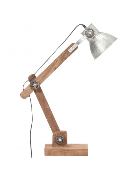 Lampada da Scrivania Industriale Argento Rotonda 58x18x90cm E27