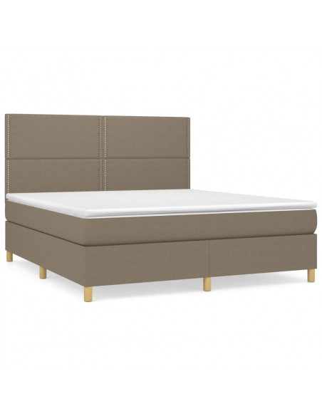 Giroletto a Molle con Materasso Tortora 160x200 cm in Tessuto