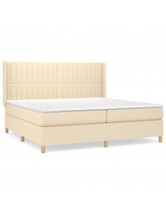 Giroletto a Molle con Materasso Crema 200x200 cm in Tessuto 2