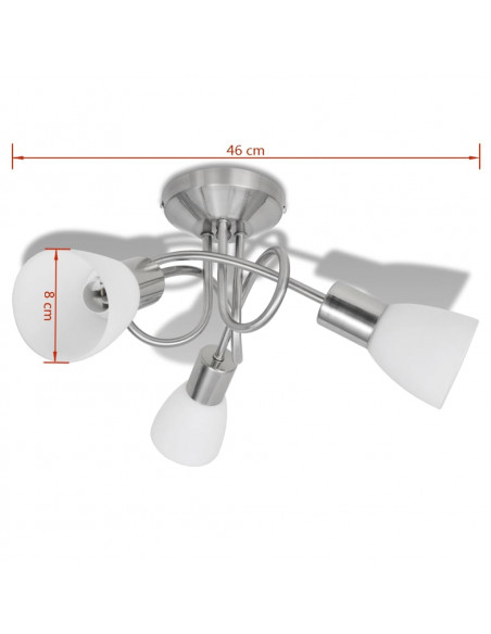 Lampada da Soffitto con Diffusori in Vetro per 3 lampadine E14