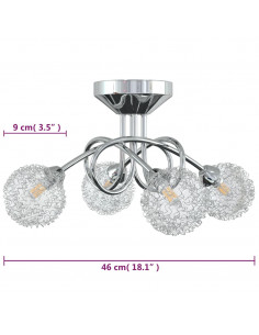 Lampada da Soffitto con Paralumi in Rete per 4 Luci LED G9