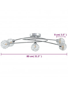 Lampada da Soffitto con Paralumi in Rete per 5 Luci LED G9