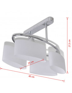 Lampada da Soffitto Ellissoidale Vetro Paralume 4 Lampadine E14
