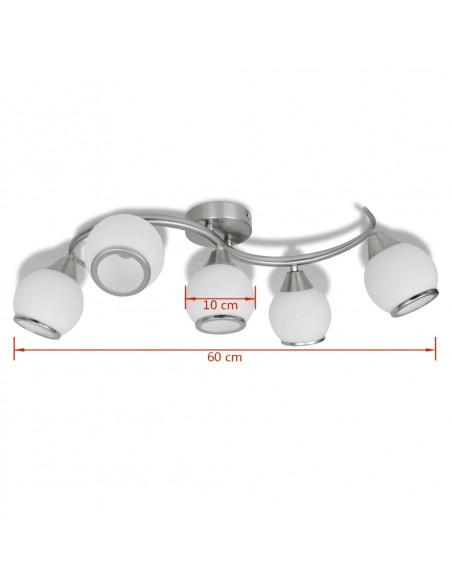 Lampada da soffitto lampadario in vetro per 5 lampadine E14