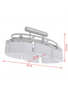 Lampada da Soffitto Paralume Ellissoidale Vetro 6 Lampadine E14