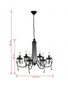 Lampada da Soffitto Pendente Elegante Nera 6 Portalampade