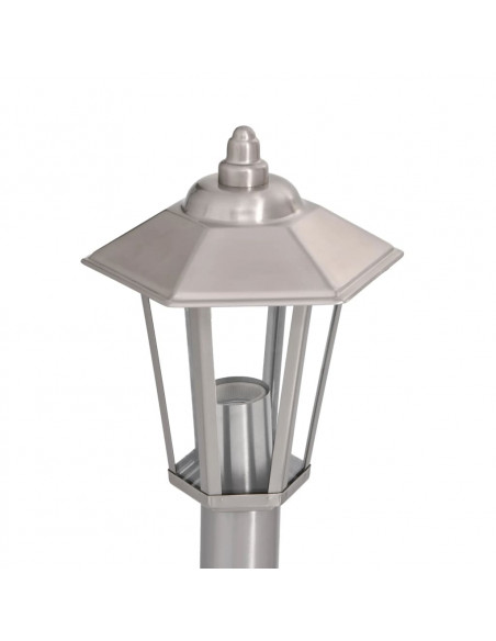 Lampada da Terra per Esterni Argento 120 cm in Acciaio Inox