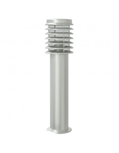 Lampada da Terra per Esterni Argento 60 cm in Acciaio Inox
