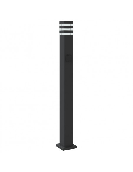 Lampada da Terra per Esterni con Presa Nera 110 cm Alluminio