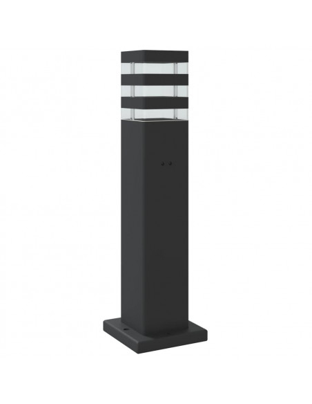 Lampada da Terra per Esterni con Sensore Nera 50cm in Alluminio