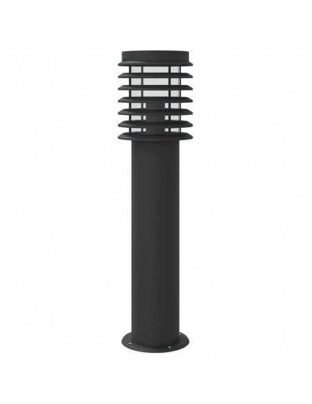 Lampada da Terra per Esterni Sensore Nera 60 cm in Acciaio