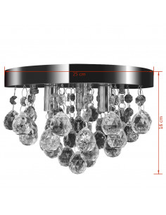 Lampada di Soffitto Pendente in Cristallo Lampadario Cromato