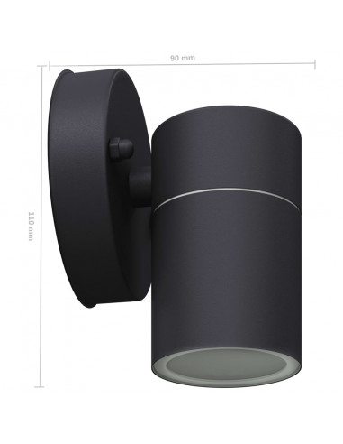 Lampada LED da Parete 2 pz Acciaio Inox Proiezione Basso