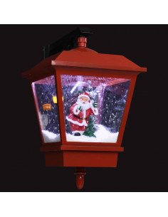 Lampada Natalizia da Parete LED e Babbo Natale Rossa 40x27x45cm