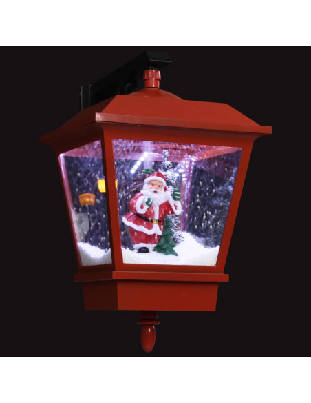 Lampada Natalizia da Parete LED e Babbo Natale Rossa 40x27x45cm