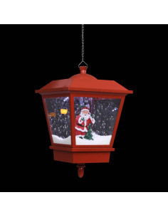Lampada Natalizia Sospesa LED e Babbo Natale Rossa 27x27x45 cm