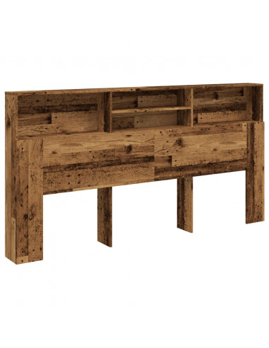 Testiera con Contenitore Legno Antico 200x19x103,5cm Truciolato