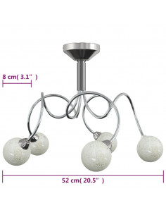 Lampada Soffitto con Paralumi Tondi in Vetro per 5 Luci LED G9