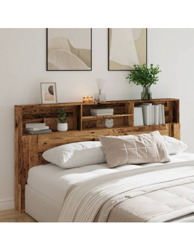 Testiera con Contenitore Legno Antico 200x19x103,5cm Truciolato