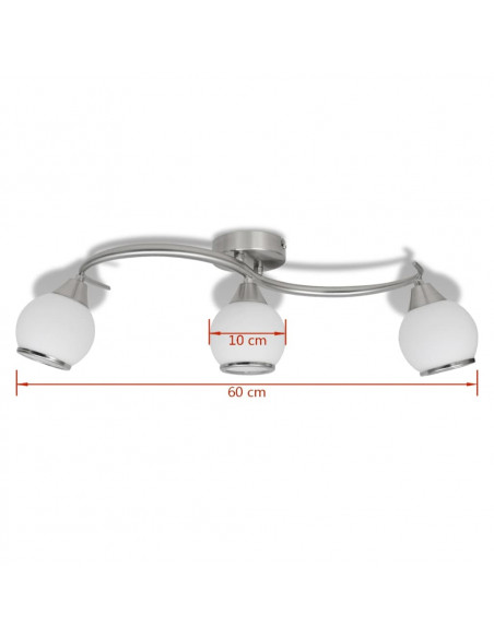 Lampada Soffitto Paralumi Vetro Tubi a Onda per 3 Lampadine E14