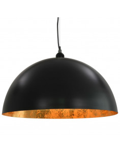 Lampadari 2 pz Nero e Oro Semi-Sferici 50 cm E27