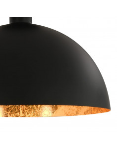 Lampadari 2 pz Nero e Oro Semi-Sferici E27