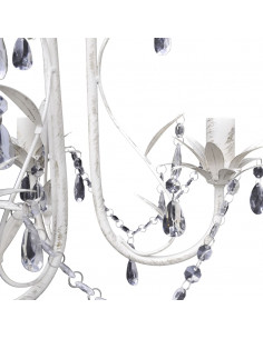 Lampadari con Pendenti in Cristallo 2 pz Bianco Elegante