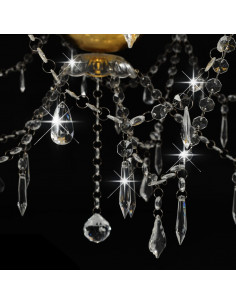 Lampadario a 2 Livelli Dorato 15 Lampadine E14