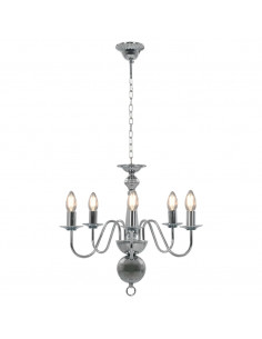 Lampadario Argento 5 Lampadine Attacco E14