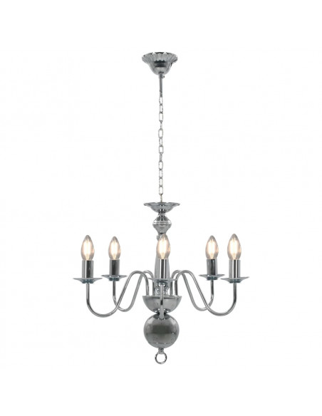 Lampadario Argento 5 Lampadine Attacco E14
