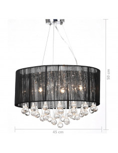 Lampadario con 85 Cristalli Nero