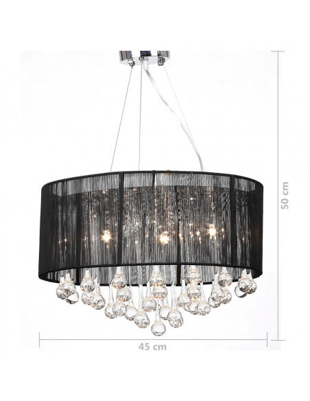 Lampadario con 85 Cristalli Nero