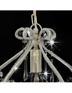 Lampadario con Perle Bianco Rotondo E14