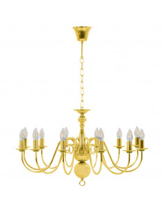 Lampadario Dorato per 12 Lampadine E14