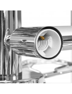 Lampadario Foglie e Bracci in Cristallo Acrilico 5 E14 Bianco