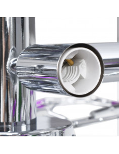 Lampadario Foglie e Bracci in Cristallo Acrilico 5 E14 Viola