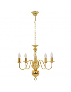 Lampadario Oro 5 Lampadine Attacco E14