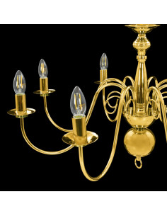 Lampadario Oro con 8 Lampadine E14