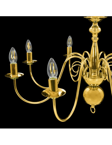 Lampadario Oro con 8 Lampadine E14