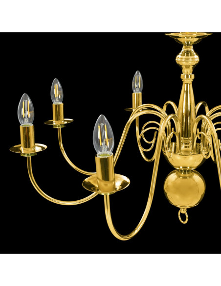 Lampadario Oro con 8 Lampadine E14