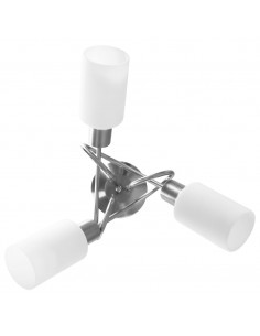 Lampadario Paralume in Ceramica a Cono Bianco 3 Lampadine E14